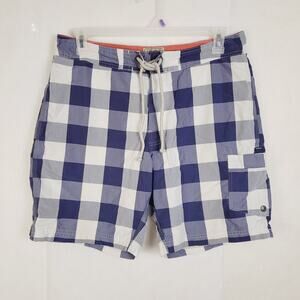 J.Crew The Original Longboard cargo swim shorts Size 33 retro surfer vacation